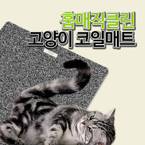 훕몰 매직클린 고양이 코일매트-Gray