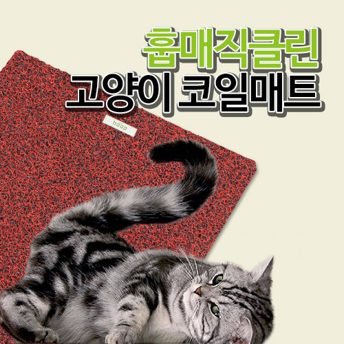 훕몰 매직클린 고양이 코일매트-red